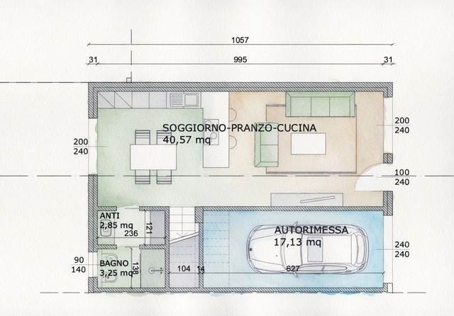 Planimetria villette piano terra TIPO